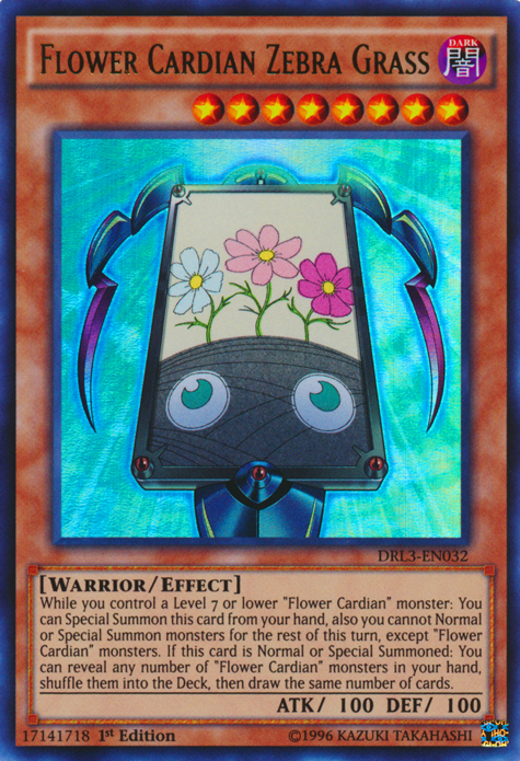 Flower Cardian Zebra Grass [DRL3-EN032] Ultra Rare | Jomio and Rueliete's Cards and Comics