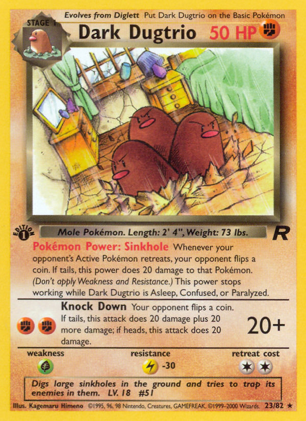 Dark Dugtrio (23/82) [Team Rocket 1st Edition] | Jomio and Rueliete's Cards and Comics