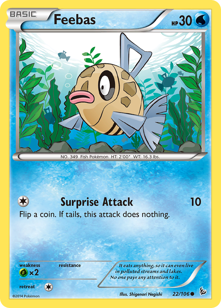 Feebas (22/106) [XY: Flashfire] | Jomio and Rueliete's Cards and Comics