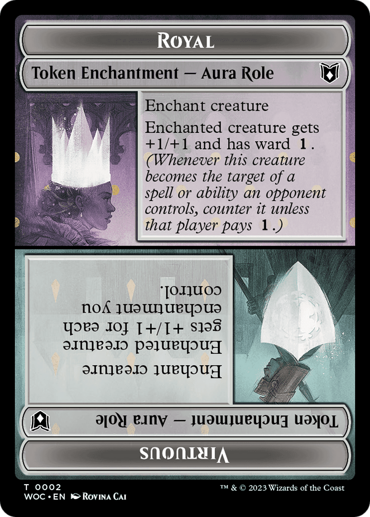 Copy // Royal Role / Virtuous Role Double-Sided Token [Wilds of Eldraine Commander Tokens] | Jomio and Rueliete's Cards and Comics