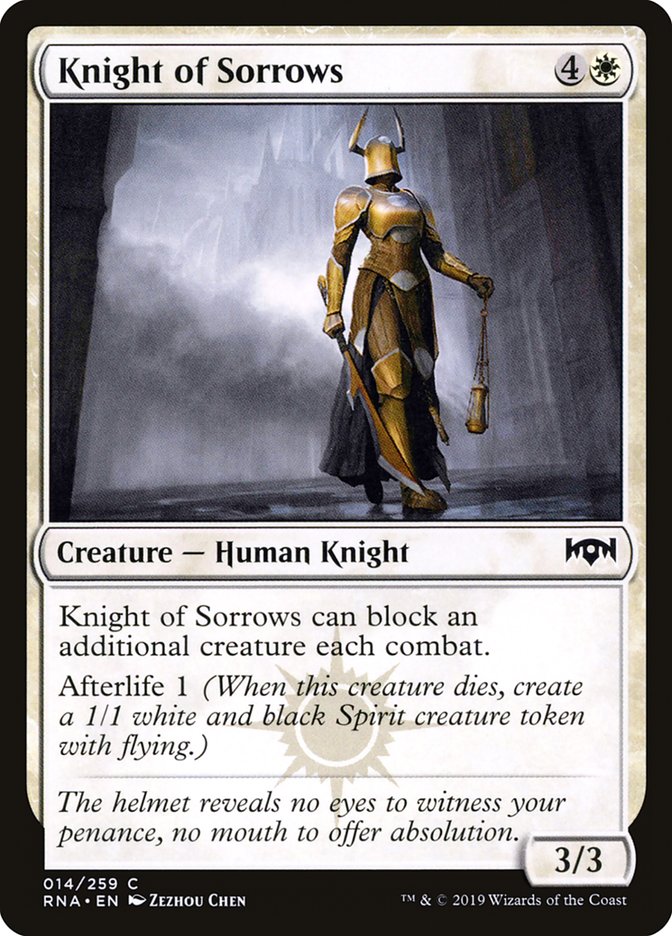 Knight of Sorrows [Ravnica Allegiance] | Jomio and Rueliete's Cards and Comics