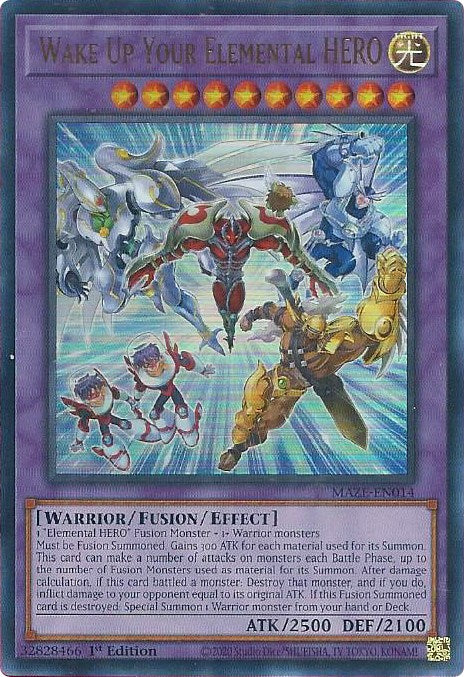 Wake Up Your Elemental HERO [MAZE-EN014] Ultra Rare | Jomio and Rueliete's Cards and Comics