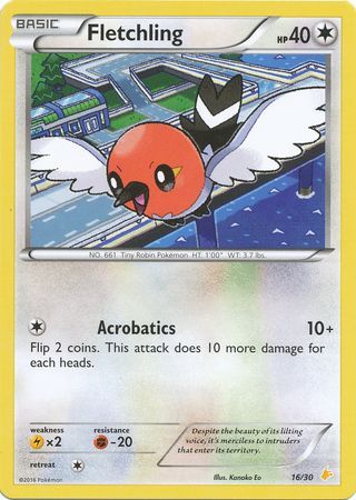 Fletchling (16/30) [XY: Trainer Kit 3 - Pikachu Libre] | Jomio and Rueliete's Cards and Comics
