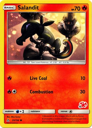 Salandit (25/156) (Charizard Stamp #13) [Battle Academy 2020] | Jomio and Rueliete's Cards and Comics
