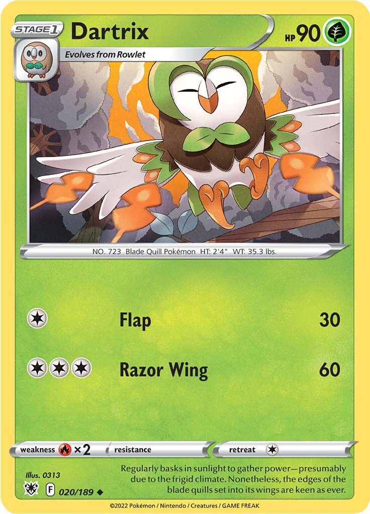 Dartrix (020/189) [Sword & Shield: Astral Radiance] | Jomio and Rueliete's Cards and Comics