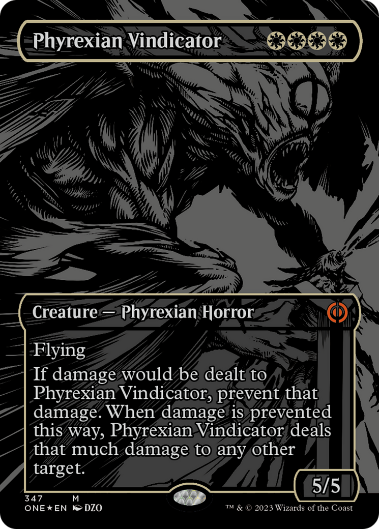 Phyrexian Vindicator (Oil Slick Raised Foil) [Phyrexia: All Will Be One] | Jomio and Rueliete's Cards and Comics