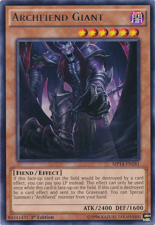 Archfiend Giant [MP14-EN181] Rare | Jomio and Rueliete's Cards and Comics