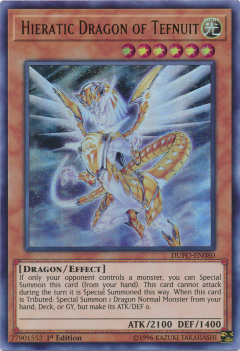 Hieratic Dragon of Tefnuit [DUPO-EN080] Ultra Rare | Jomio and Rueliete's Cards and Comics
