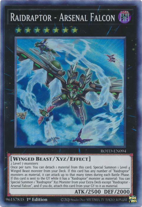 Raidraptor - Arsenal Falcon [ROTD-EN094] Super Rare | Jomio and Rueliete's Cards and Comics
