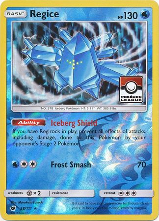 Regice (28/111) (League Promo) [Sun & Moon: Crimson Invasion] | Jomio and Rueliete's Cards and Comics