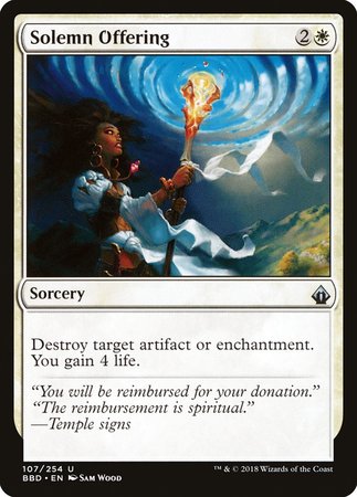 Solemn Offering [Battlebond] | Jomio and Rueliete's Cards and Comics