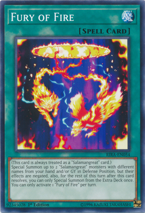 Fury of Fire [RIRA-EN054] Common | Jomio and Rueliete's Cards and Comics