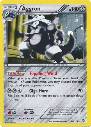 Aggron (80/124) (Cosmos Holo) [Black & White: Dragons Exalted] | Jomio and Rueliete's Cards and Comics