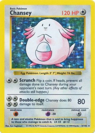 Chansey (3/102) [Base Set Shadowless Unlimited] | Jomio and Rueliete's Cards and Comics