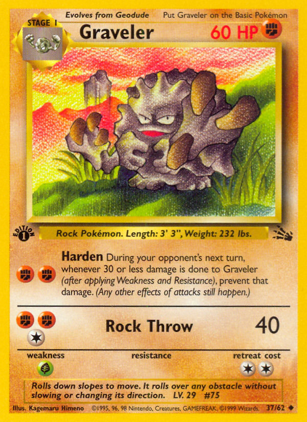 Graveler (37/62) [Fossil 1st Edition] | Jomio and Rueliete's Cards and Comics