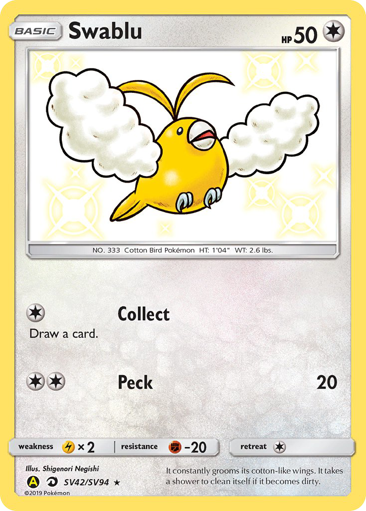 Swablu (SV42/SV94) [Sun & Moon: Hidden Fates - Shiny Vault] | Jomio and Rueliete's Cards and Comics