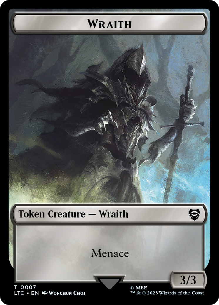 Treasure // Wraith Double-Sided Token [The Lord of the Rings: Tales of Middle-Earth Commander Tokens] | Jomio and Rueliete's Cards and Comics