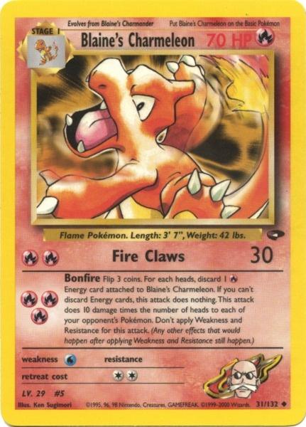 Blaine's Charmeleon (31/132) [Gym Challenge Unlimited] | Jomio and Rueliete's Cards and Comics