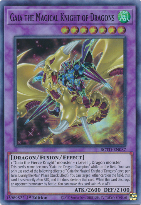 Gaia the Magical Knight of Dragons [ROTD-EN037] Super Rare | Jomio and Rueliete's Cards and Comics