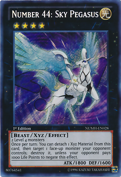 Number 44: Sky Pegasus [NUMH-EN028] Secret Rare | Jomio and Rueliete's Cards and Comics