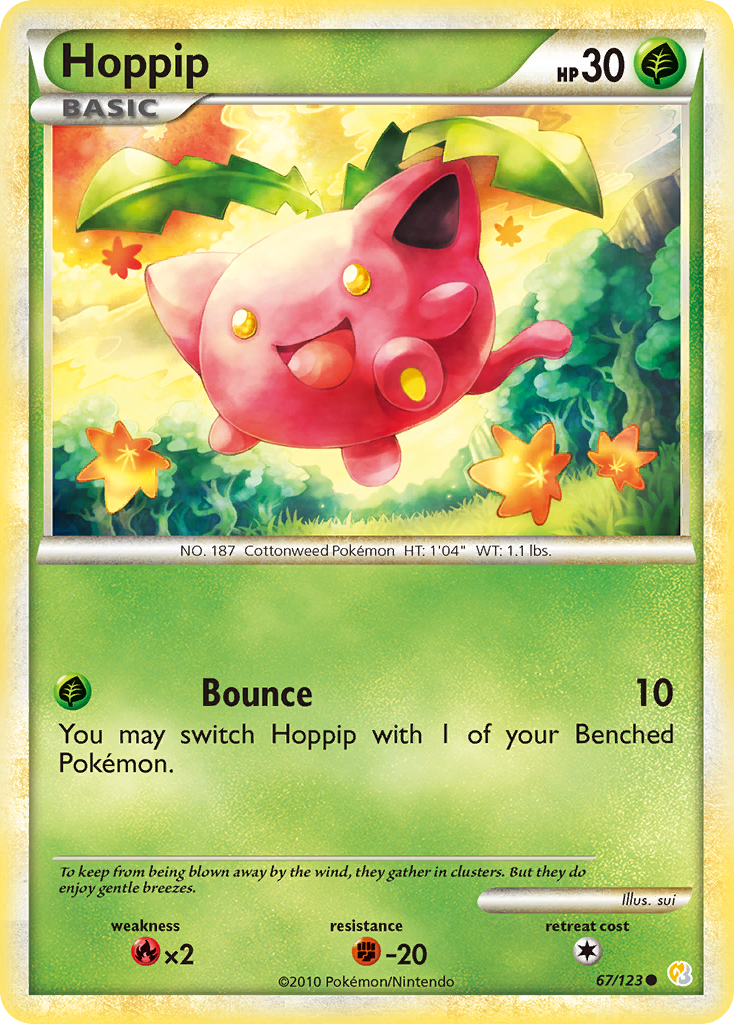 Hoppip (67/123) [HeartGold & SoulSilver: Base Set] | Jomio and Rueliete's Cards and Comics