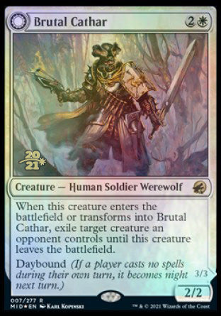 Brutal Cathar // Moonrage Brute [Innistrad: Midnight Hunt Prerelease Promos] | Jomio and Rueliete's Cards and Comics