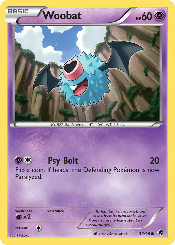 Woobat (36/98) [Black & White: Emerging Powers] | Jomio and Rueliete's Cards and Comics