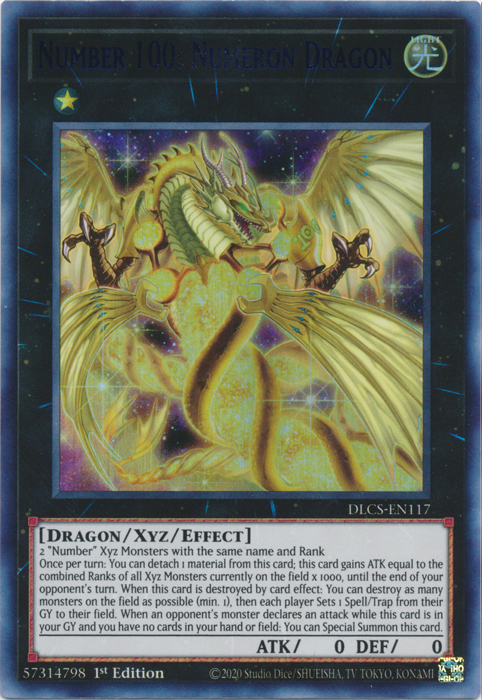 Number 100: Numeron Dragon (Blue) [DLCS-EN117] Ultra Rare | Jomio and Rueliete's Cards and Comics
