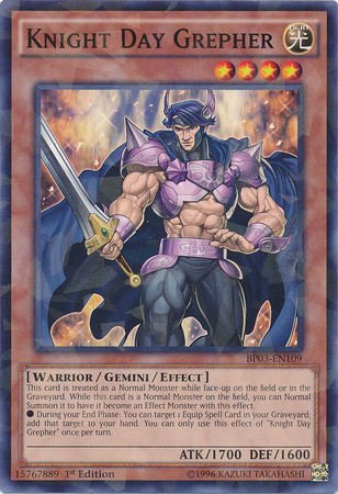 Knight Day Grepher (Shatterfoil) [BP03-EN109] Rare | Jomio and Rueliete's Cards and Comics