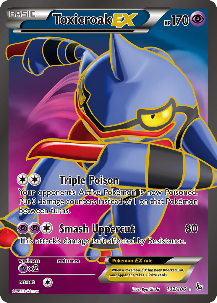 Toxicroak EX (102/106) [XY: Flashfire] | Jomio and Rueliete's Cards and Comics