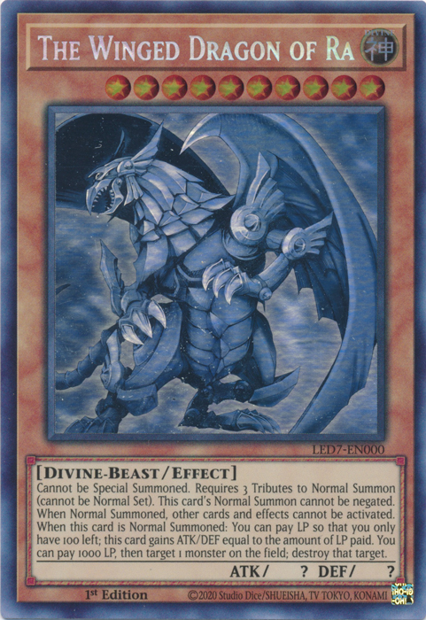The Winged Dragon of Ra (Ghost Rare) [LED7-EN000] Ghost Rare | Jomio and Rueliete's Cards and Comics
