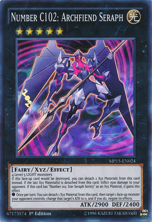 Number C102: Archfiend Seraph [MP15-EN024] Super Rare | Jomio and Rueliete's Cards and Comics