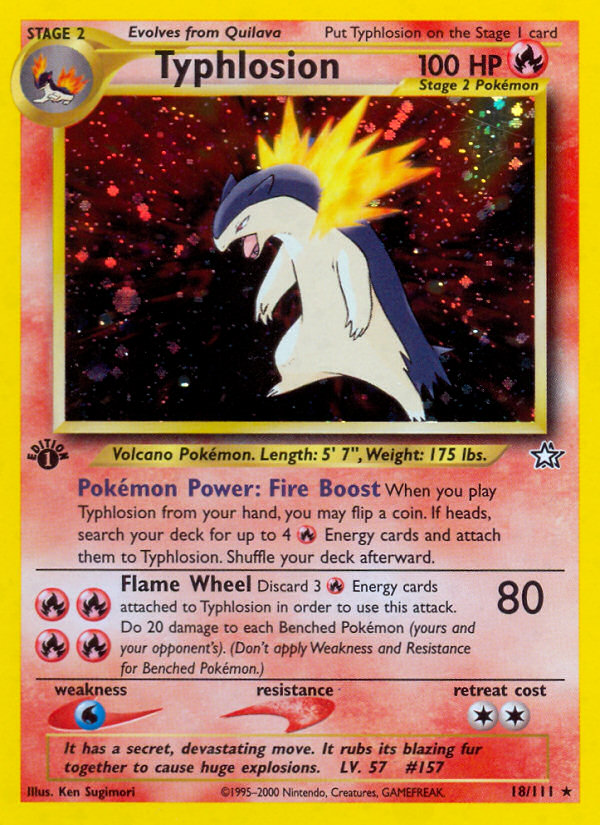 Typhlosion (18/111) [Neo Genesis 1st Edition] | Jomio and Rueliete's Cards and Comics