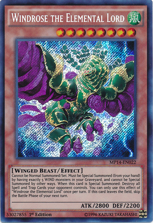 Windrose the Elemental Lord [MP14-EN022] Secret Rare | Jomio and Rueliete's Cards and Comics