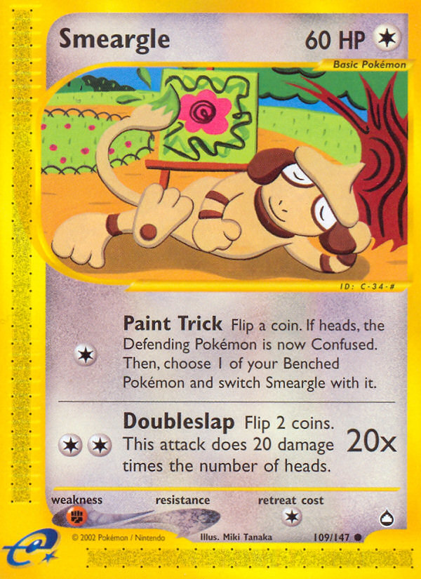 Smeargle (109/147) [Aquapolis] | Jomio and Rueliete's Cards and Comics