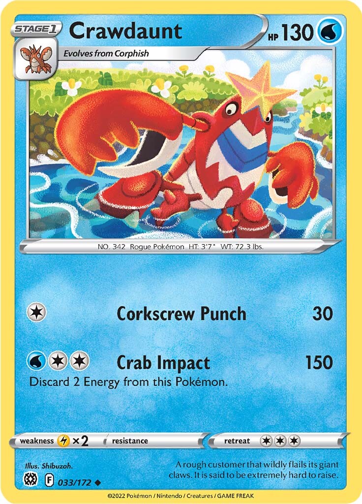 Crawdaunt (033/172) [Sword & Shield: Brilliant Stars] | Jomio and Rueliete's Cards and Comics