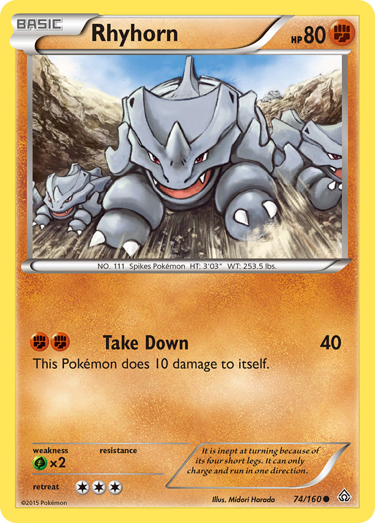 Rhyhorn (74/160) [XY: Primal Clash] | Jomio and Rueliete's Cards and Comics