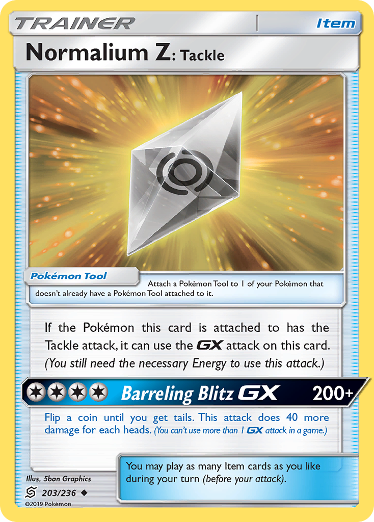 Normalium Z: Tackle (203/236) [Sun & Moon: Unified Minds] | Jomio and Rueliete's Cards and Comics