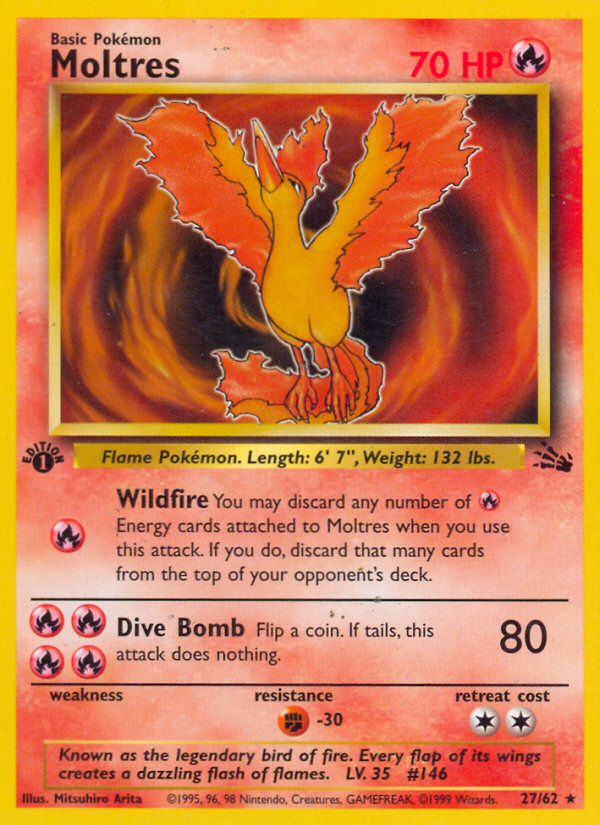 Moltres (27/62) [Fossil 1st Edition] | Jomio and Rueliete's Cards and Comics