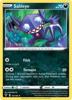 Sableye (105/185) [Sword & Shield: Vivid Voltage] | Jomio and Rueliete's Cards and Comics