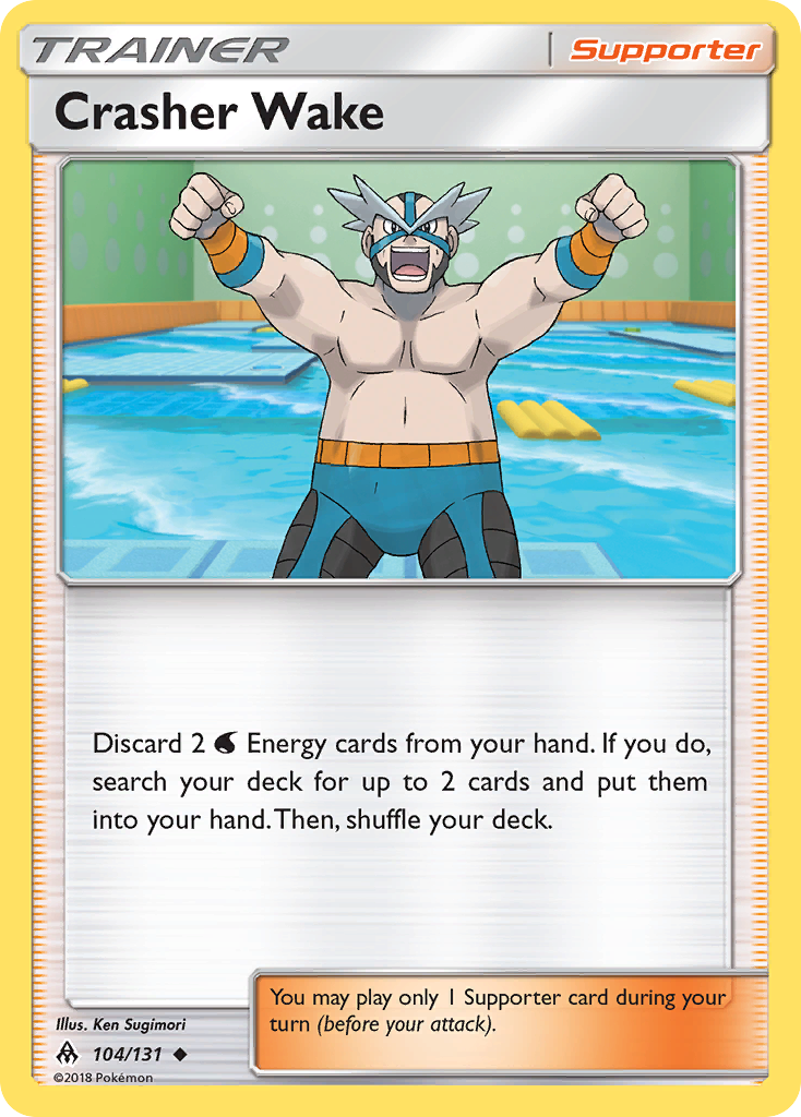 Crasher Wake (104/131) [Sun & Moon: Forbidden Light] | Jomio and Rueliete's Cards and Comics