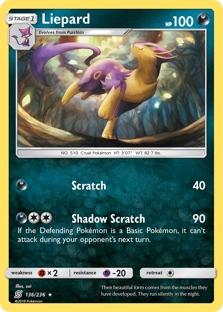 Liepard (136/236) [Sun & Moon: Unified Minds] | Jomio and Rueliete's Cards and Comics