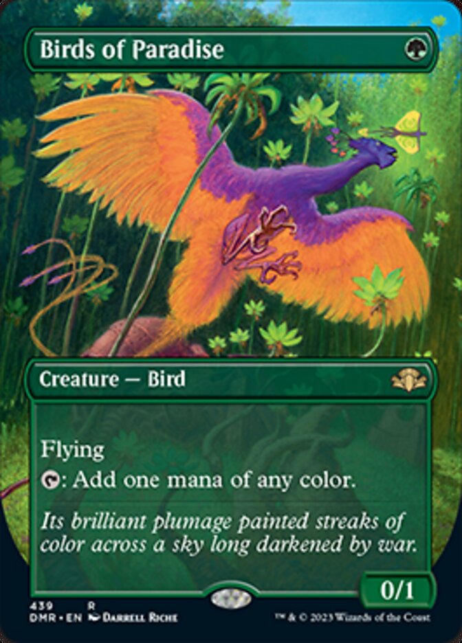 Birds of Paradise (Borderless Alternate Art) [Dominaria Remastered] | Jomio and Rueliete's Cards and Comics