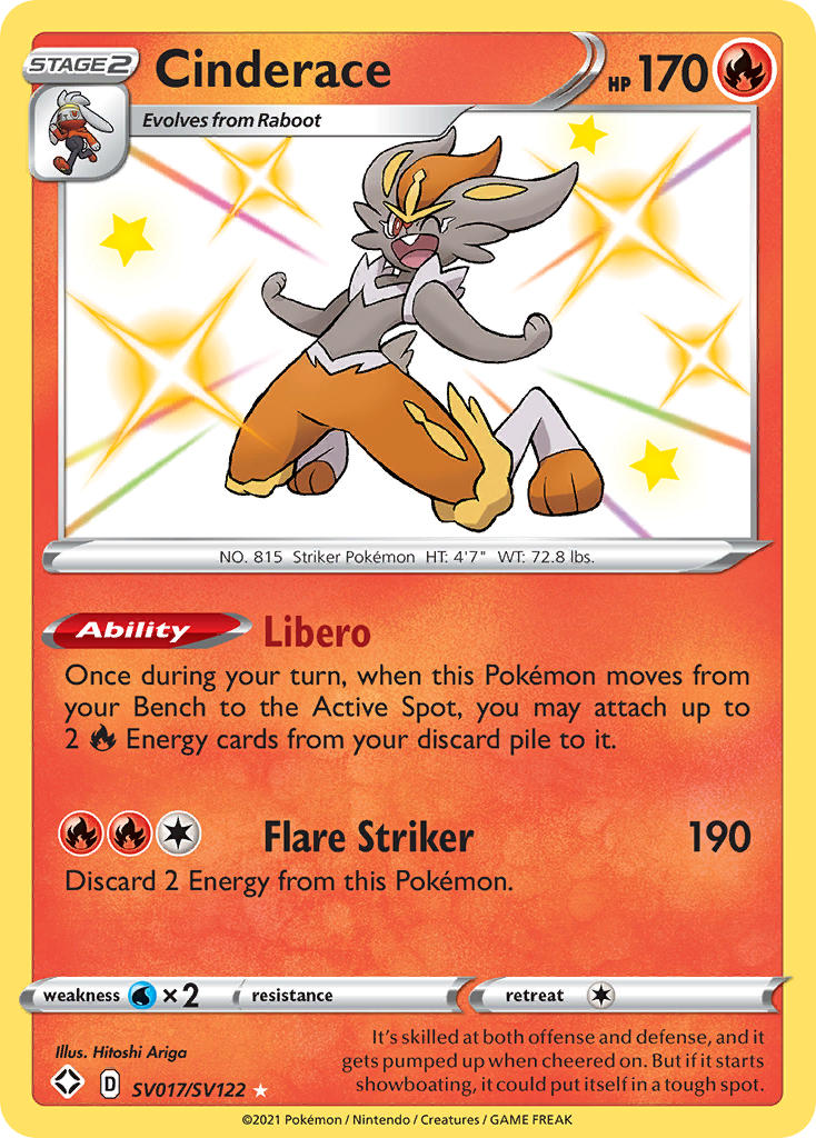 Cinderace (SV017/SV122) [Sword & Shield: Shining Fates] | Jomio and Rueliete's Cards and Comics