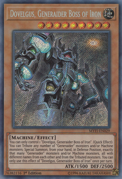 Dovelgus, Generaider Boss of Iron [MYFI-EN029] Secret Rare | Jomio and Rueliete's Cards and Comics