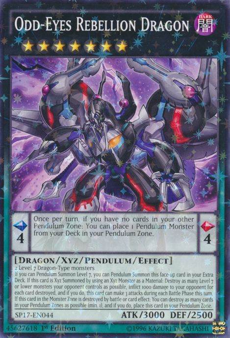 Odd-Eyes Rebellion Dragon [SP17-EN044] Starfoil Rare | Jomio and Rueliete's Cards and Comics