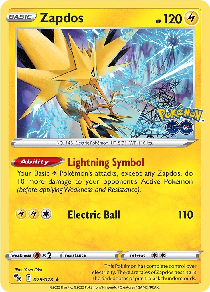 Zapdos (029/078) [Pokémon GO] | Jomio and Rueliete's Cards and Comics
