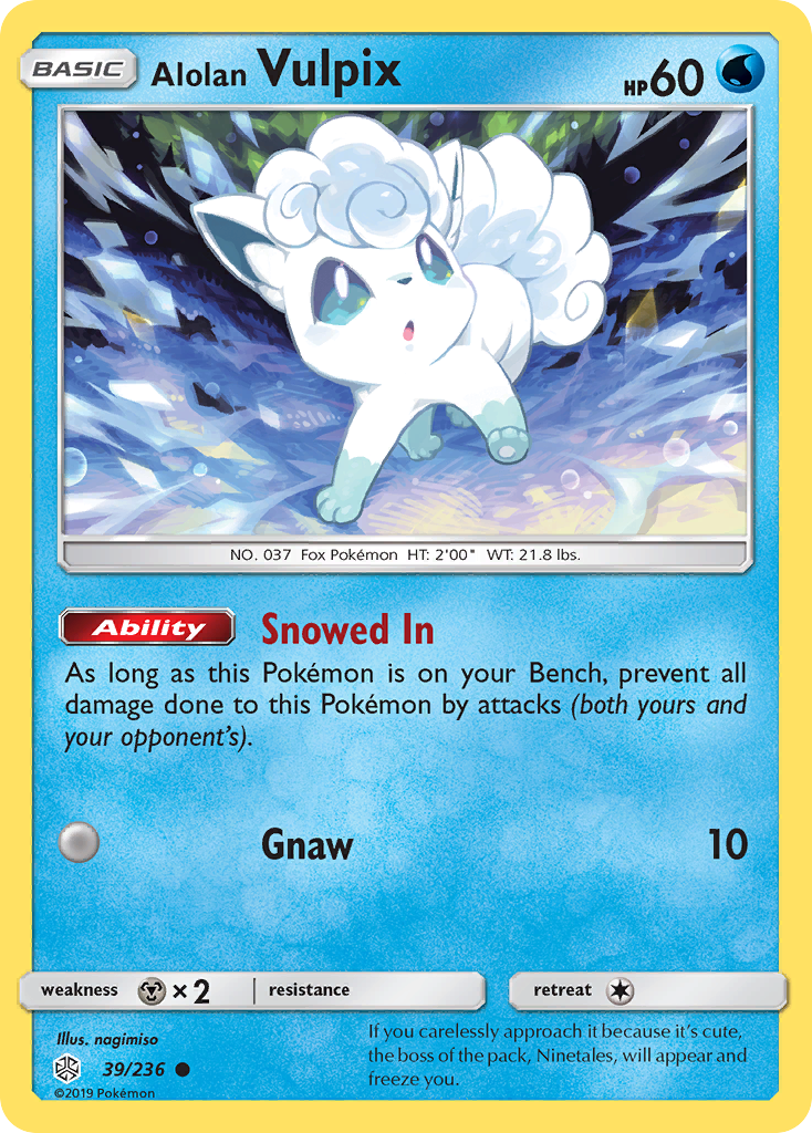 Alolan Vulpix (39/236) [Sun & Moon: Cosmic Eclipse] | Jomio and Rueliete's Cards and Comics