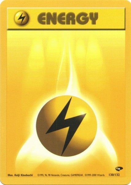 Lightning Energy (130/132) [Gym Challenge Unlimited] | Jomio and Rueliete's Cards and Comics