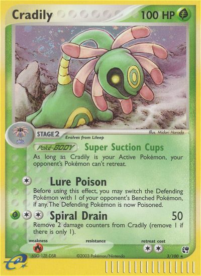 Cradily (3/100) [EX: Sandstorm] | Jomio and Rueliete's Cards and Comics